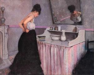 Femme à sa toilette par Caillebotte, 1973